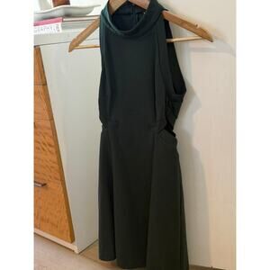 BCBG Generation Dark Green Cutout Dress XS‎ Sleeveless Structured Workwear ✨